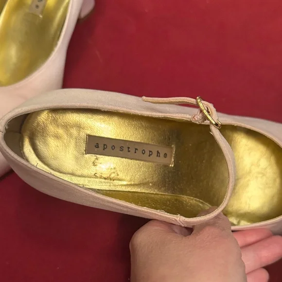 Apostrophe Light Pink Mary Jane Heels - Picture 2 of 6